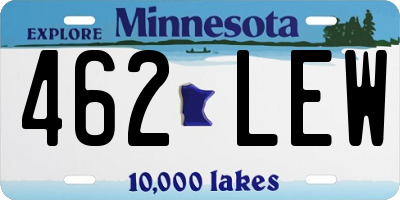 MN license plate 462LEW