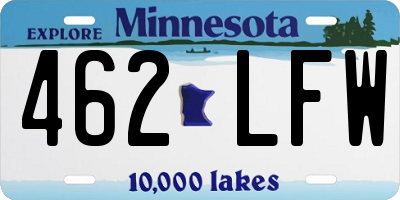 MN license plate 462LFW