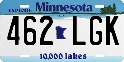 MN license plate 462LGK
