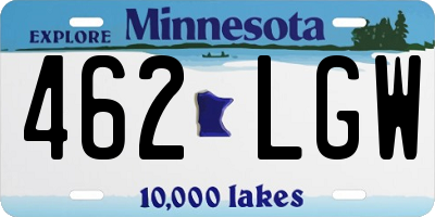 MN license plate 462LGW