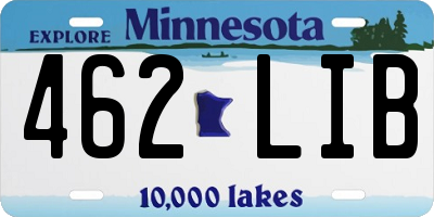 MN license plate 462LIB