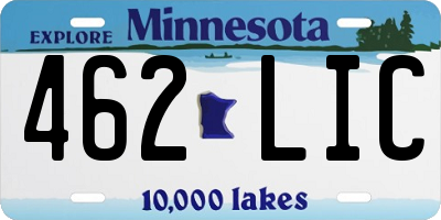 MN license plate 462LIC