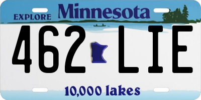 MN license plate 462LIE