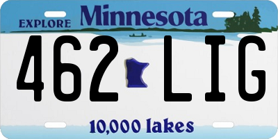 MN license plate 462LIG