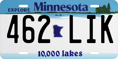 MN license plate 462LIK