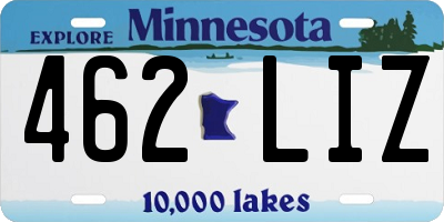 MN license plate 462LIZ