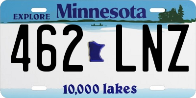 MN license plate 462LNZ