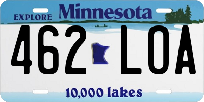 MN license plate 462LOA