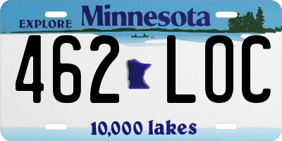 MN license plate 462LOC