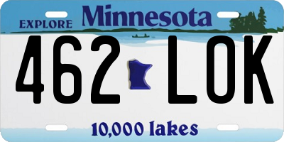 MN license plate 462LOK
