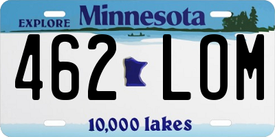 MN license plate 462LOM