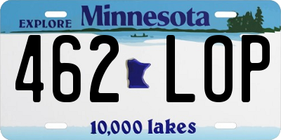 MN license plate 462LOP