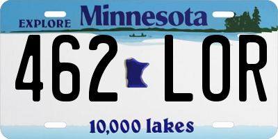 MN license plate 462LOR