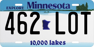 MN license plate 462LOT