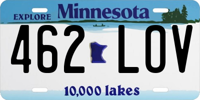 MN license plate 462LOV