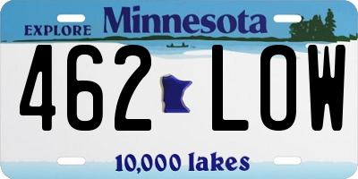 MN license plate 462LOW