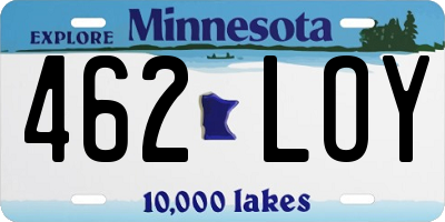 MN license plate 462LOY