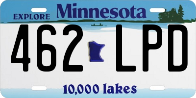 MN license plate 462LPD