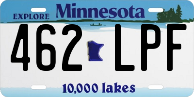 MN license plate 462LPF