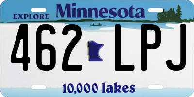 MN license plate 462LPJ