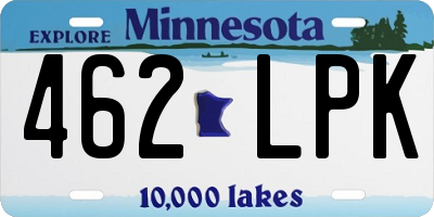 MN license plate 462LPK