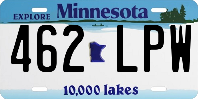 MN license plate 462LPW
