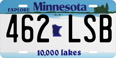 MN license plate 462LSB