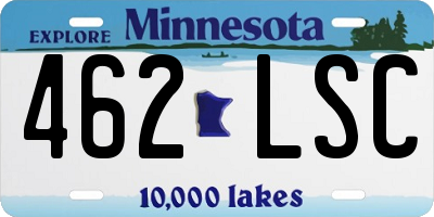 MN license plate 462LSC