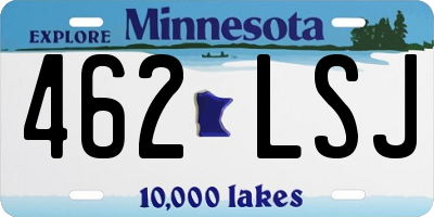 MN license plate 462LSJ