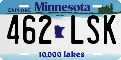 MN license plate 462LSK