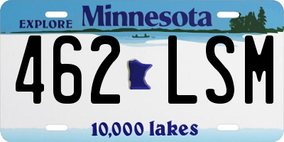 MN license plate 462LSM