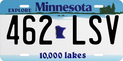 MN license plate 462LSV