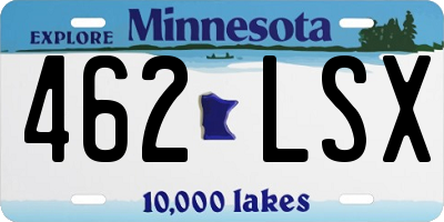 MN license plate 462LSX