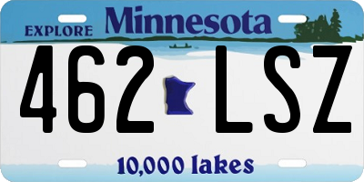 MN license plate 462LSZ
