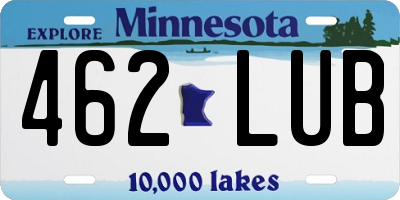 MN license plate 462LUB