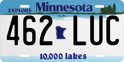 MN license plate 462LUC