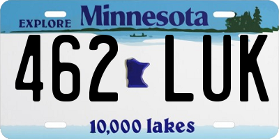 MN license plate 462LUK