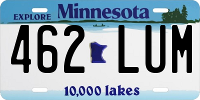 MN license plate 462LUM