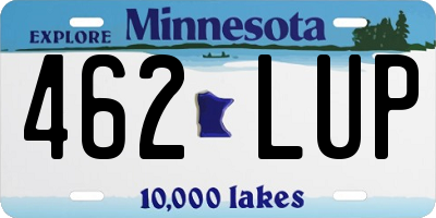 MN license plate 462LUP