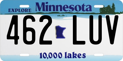 MN license plate 462LUV