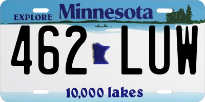 MN license plate 462LUW