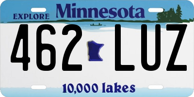 MN license plate 462LUZ