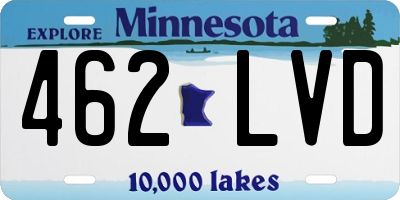 MN license plate 462LVD