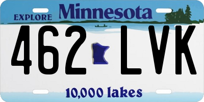 MN license plate 462LVK