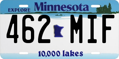 MN license plate 462MIF