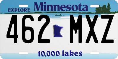 MN license plate 462MXZ