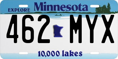 MN license plate 462MYX