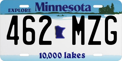 MN license plate 462MZG