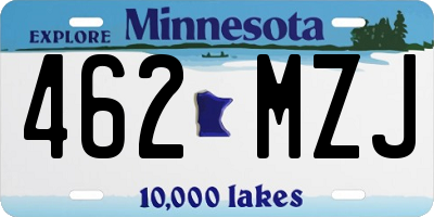 MN license plate 462MZJ