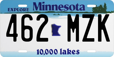 MN license plate 462MZK